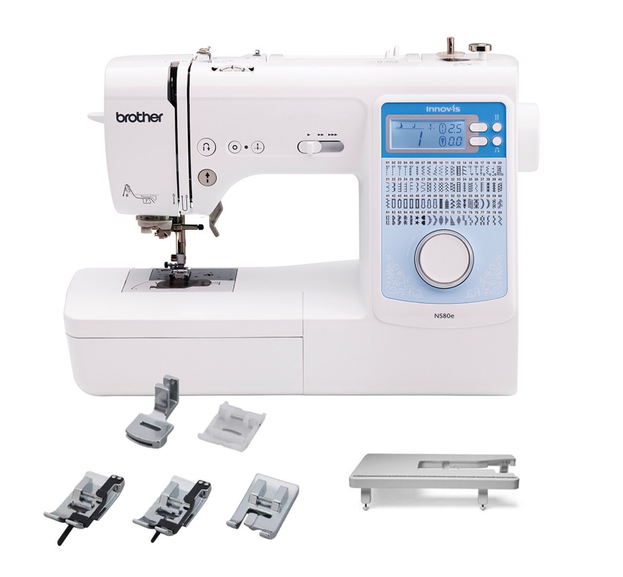Brother Innov-is NS80E Sewing Machine With Foot Kit and Extension Table  Bundle